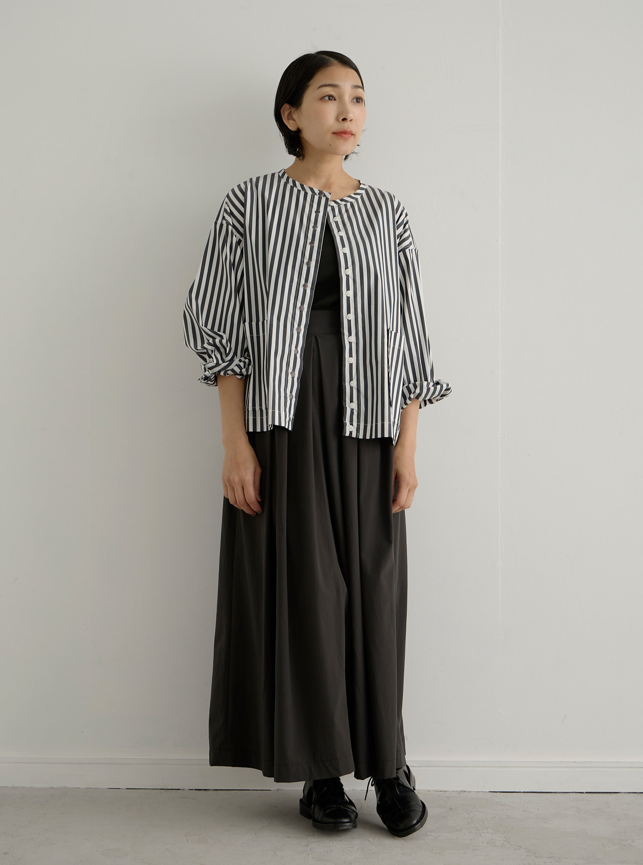 美品lelill/レリル カーディーブラウス ストライプ lelill レリル カーディーブラウス