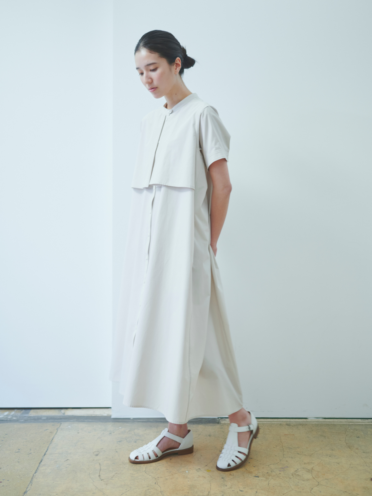 lelill レリル　バックタックフラップワンピース