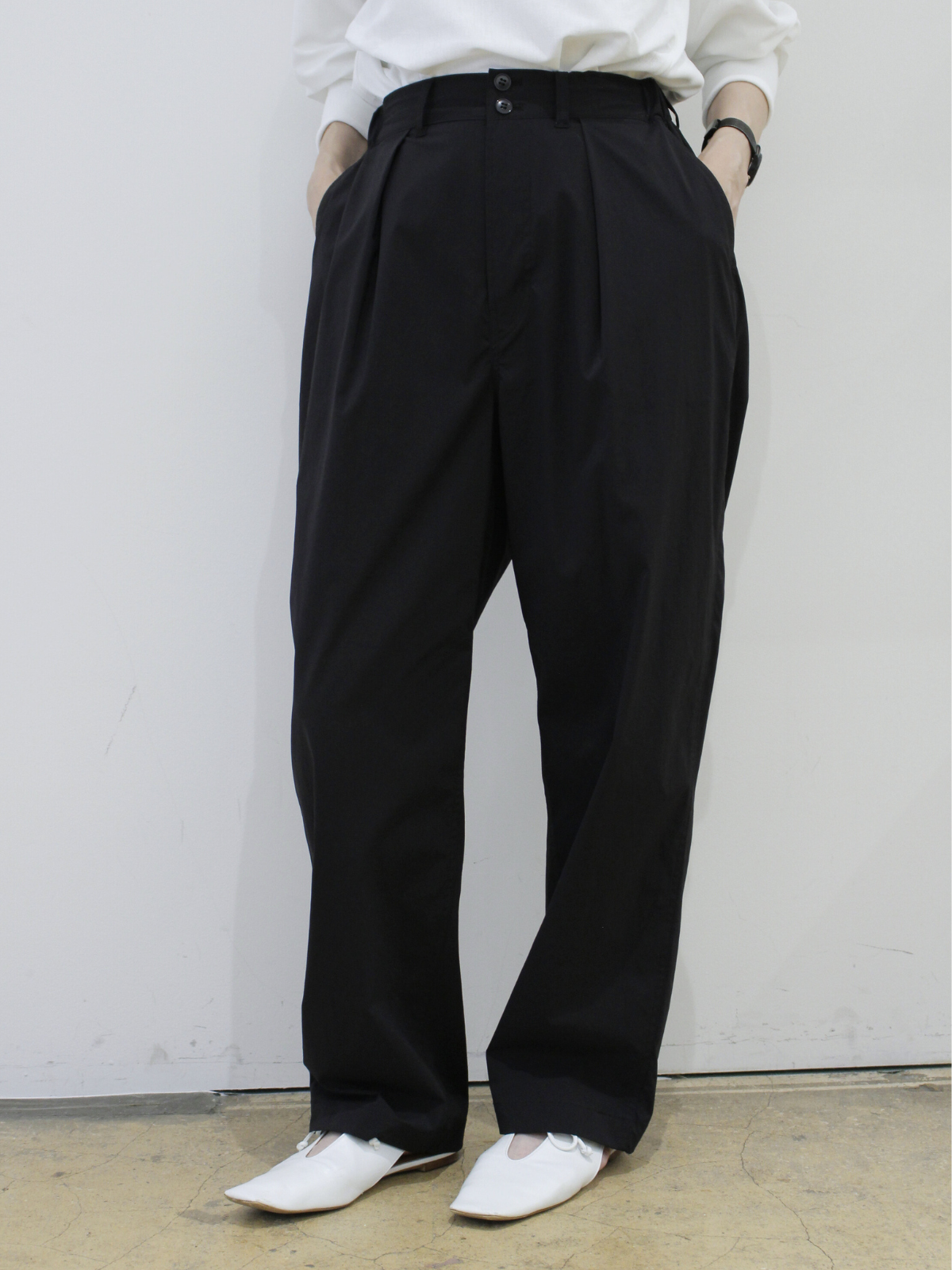 lelillレリル　THE BASIC CHINO ベージュ/ブラック