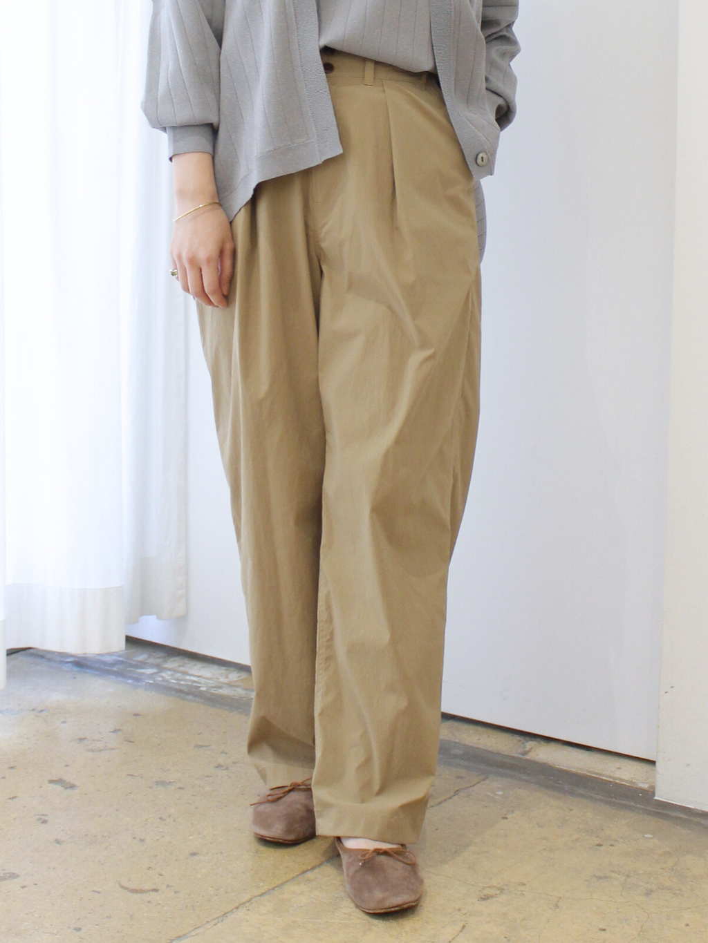 雨の日も安心】lelillレリル THE BASIC CHINO ベージュ/ブラック