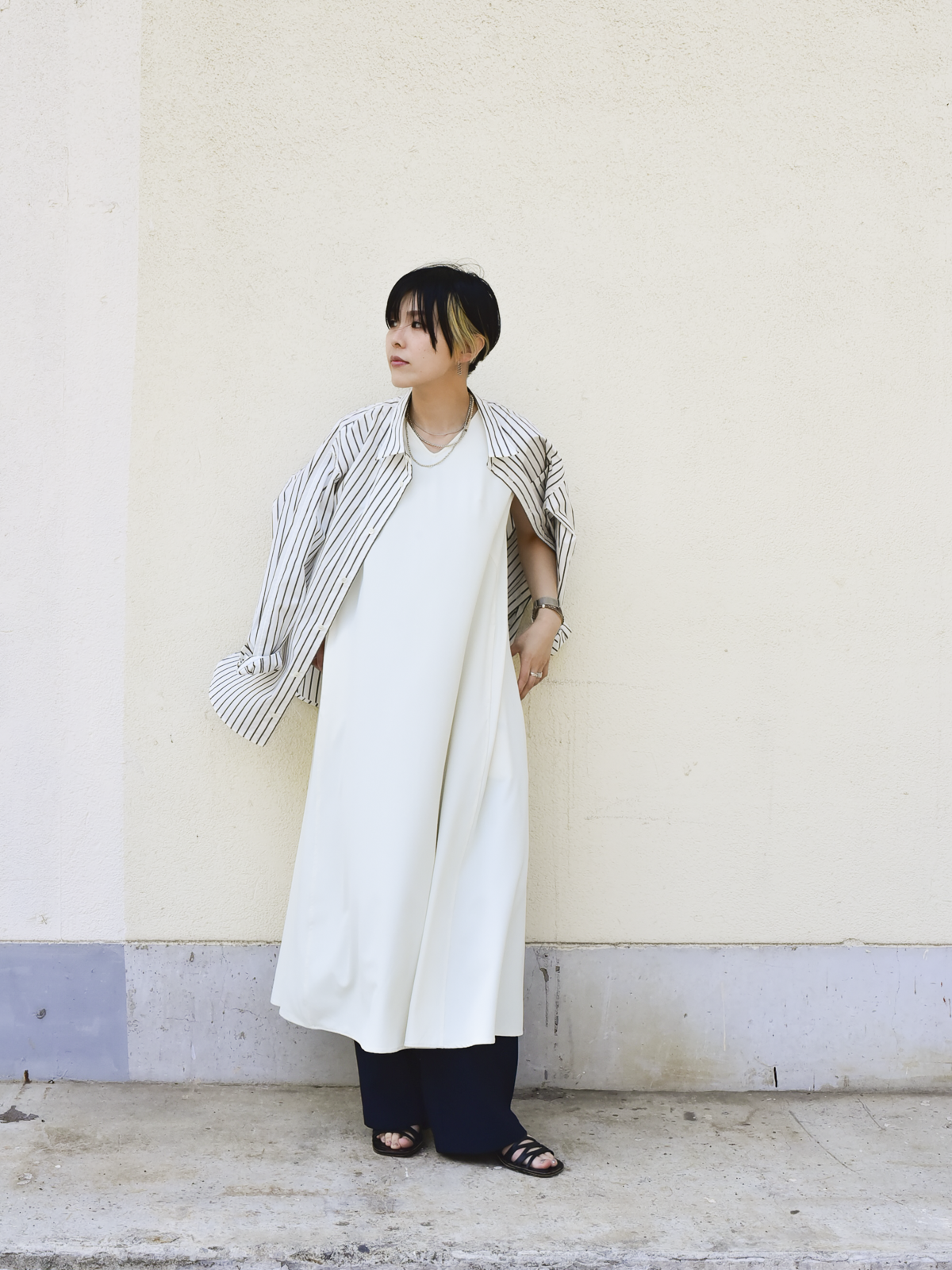 【予約｜7月発送】lelill レリル ドレープツイル V ワンピース