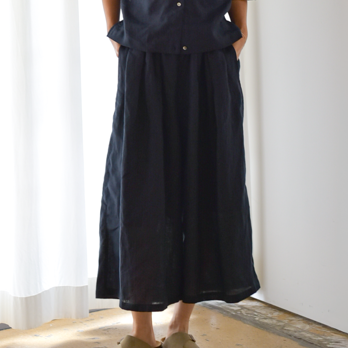 lelill レリル リネン アンクル ワイドPANTS