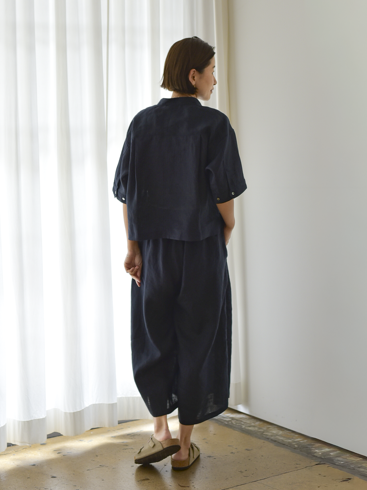 lelill レリル リネン アンクル ワイドPANTS