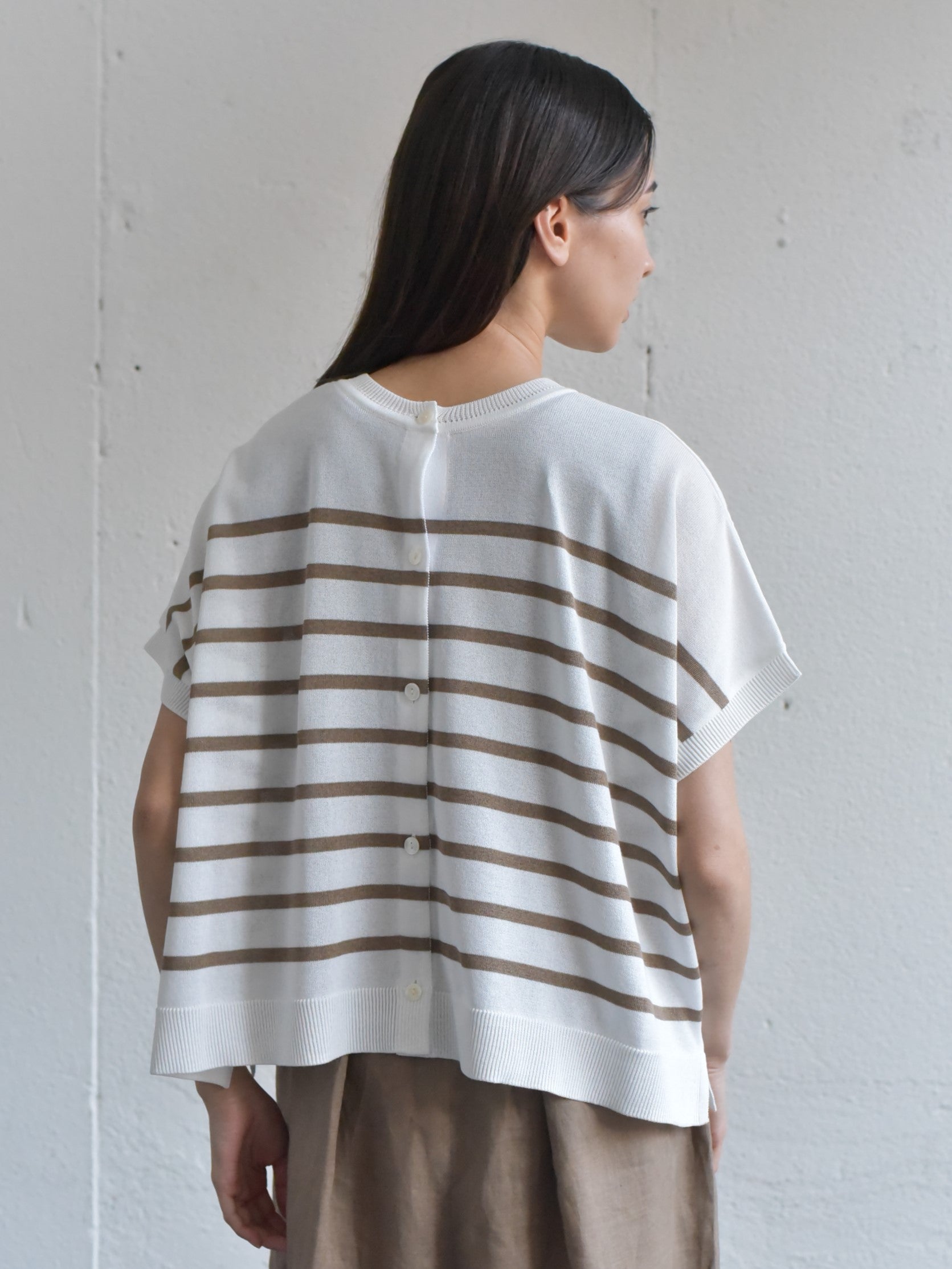 【SALE セール】lelill (レリル) | ワイドボーダーショートカーデ (brown) | トップス カーディガン お洒落 lelill レリル ワイドボーダーショートカーデ