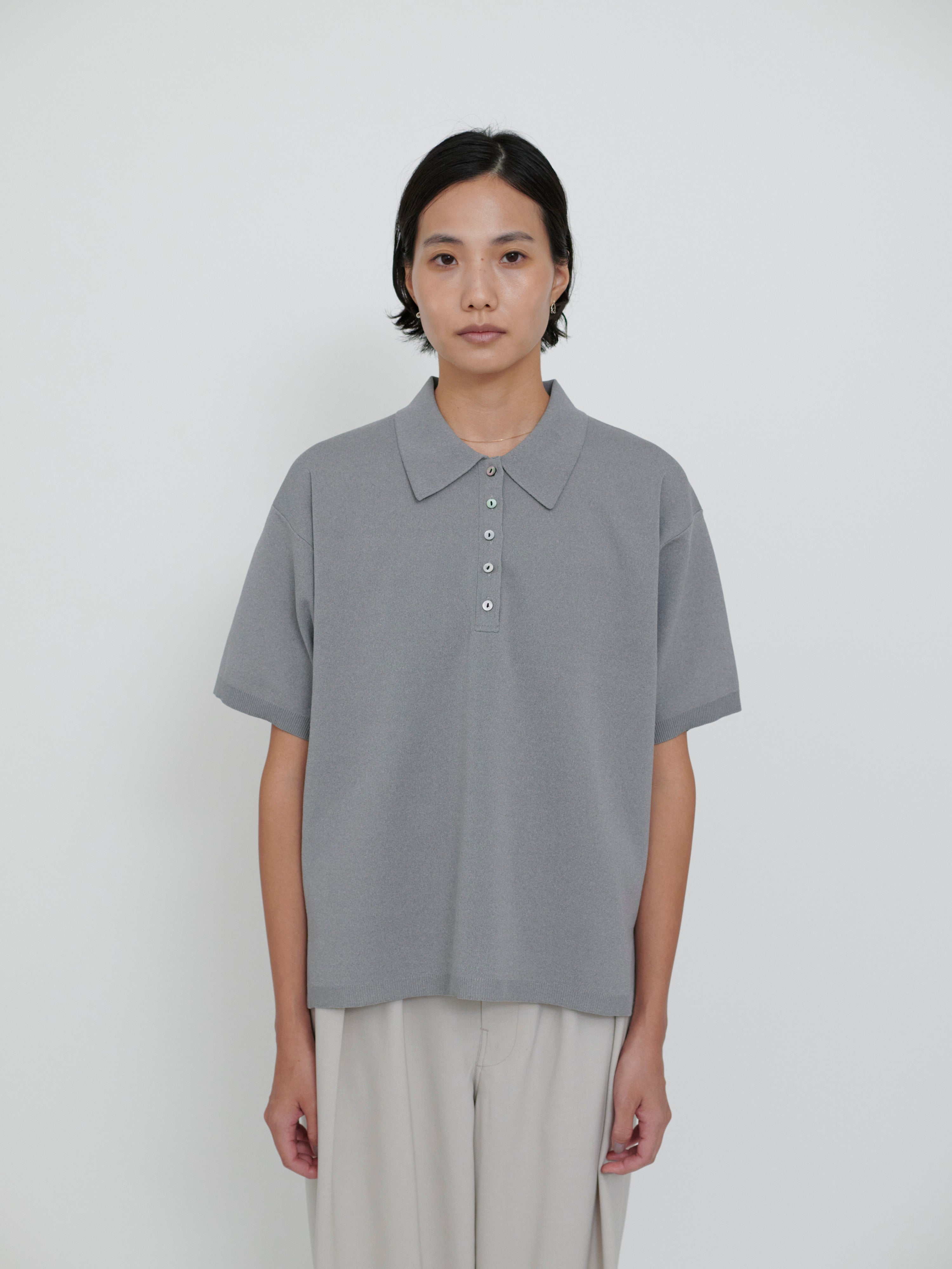 RRL ポロシャツ グレー lelill レリル THE HIGHTECH KNIT POLO