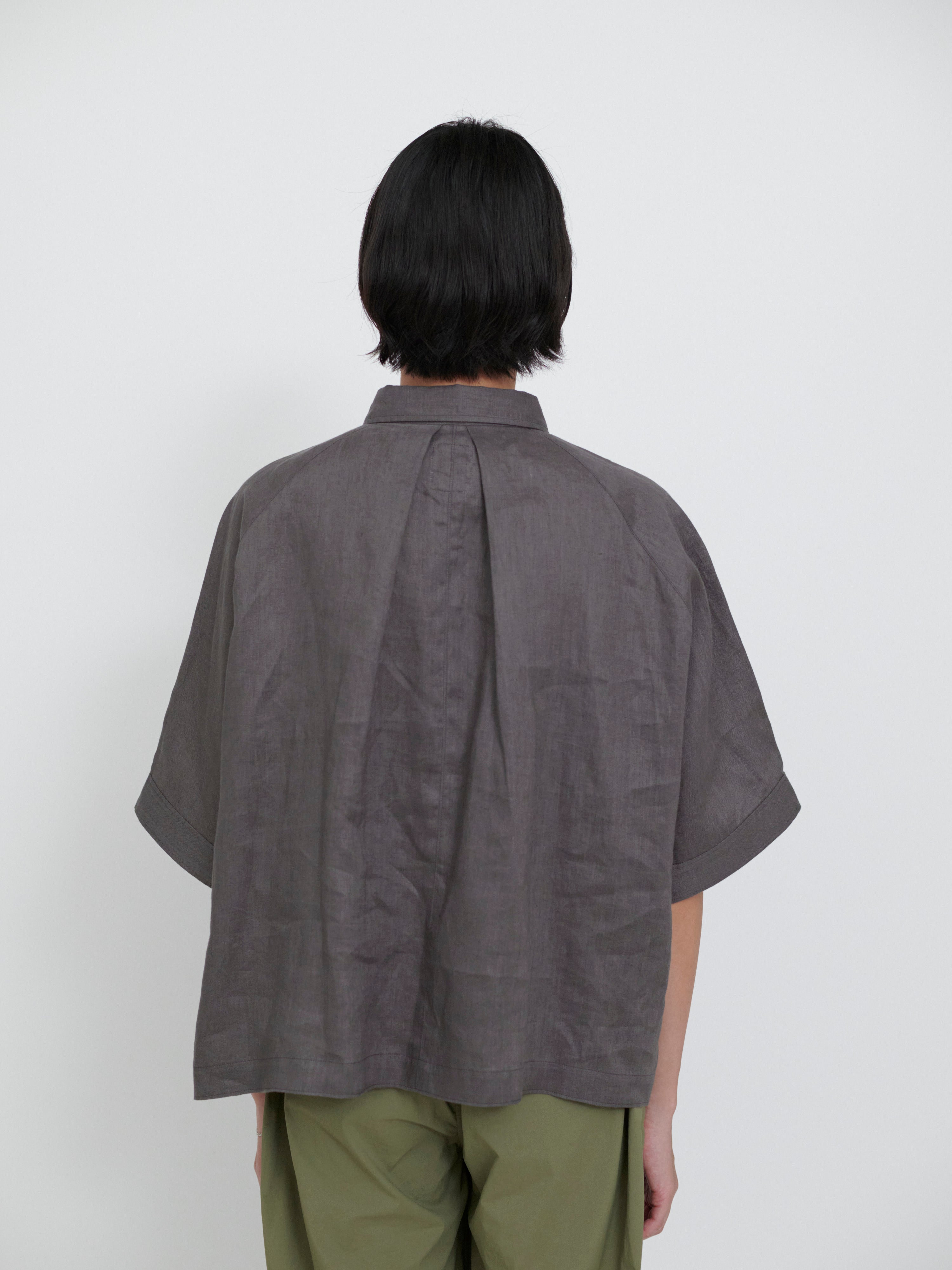 lelill レリル　リネンタックワイドシャツ